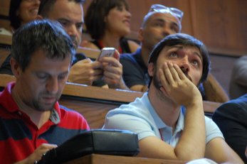 Alessandro Fanti con il collega Mauro Franceschelli durante un incontro al CREA