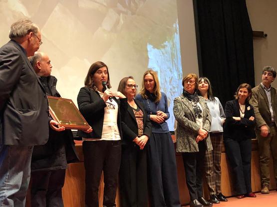 Un momento della premiazione di questa mattina