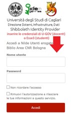 Inserimento credenziali IDEM-GARR