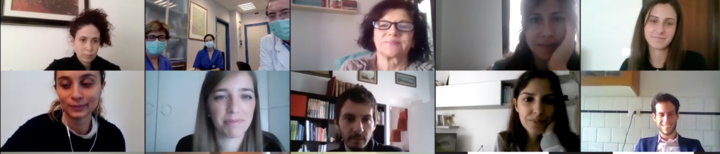 In alto, da sx, Roberta Pintus, Maria Antonietta Marcialis, Federica Comitini, Vassilios Fanos. Melania Puddu, Maria Alesi e Maria Francesca Staico. In basso, Manuela Gallo, Federica Loriga, Stefano Forestieri, Valentina Ibba e Simone Mameli