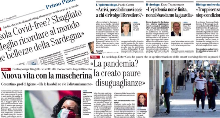 Solo alcuni dei ritagli degli articoli pubblicati in queste settimane con interviste a docenti di UniCa