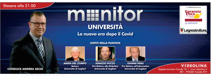 Questa sera alle 21 su Videolina c'è "Monitor": in studio con il Rettore anche il Prorettore alla Didattica Putzu e il Delegato di Ateneo per l'ICT Fenu