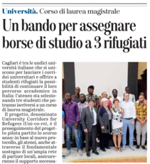 L'articolo pubblicato su L'UNIONE SARDA di marted&igrave; 16 giugno 2020