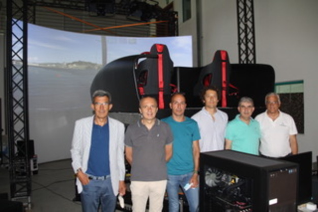 Monserrato (CA). Da sinistra, Paolo Fadda, Gianfranco Fancello, Davide Marras (3D Aerospazio), Giovanni Mascetti (project manager Cor36), Beniamino Fanni (3D Aerospazio) e Antonio Depau