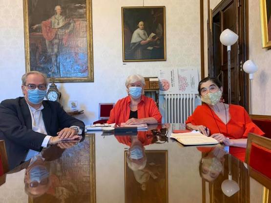 L'incontro di questa mattina a Palazzo Belgrano: Francesco Marongiu, Maria Del Zompo e Maria Antonietta Mongiu