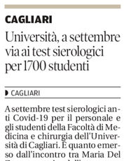 L'articolo su La Nuova Sardegna del 6 agosto 2020 a pagina 2