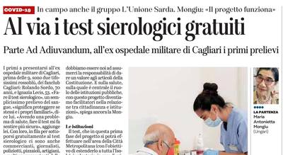 L'articolo di Mauro Madeddu su L'Unione Sarda del 11 agosto 2020 a pagina 5