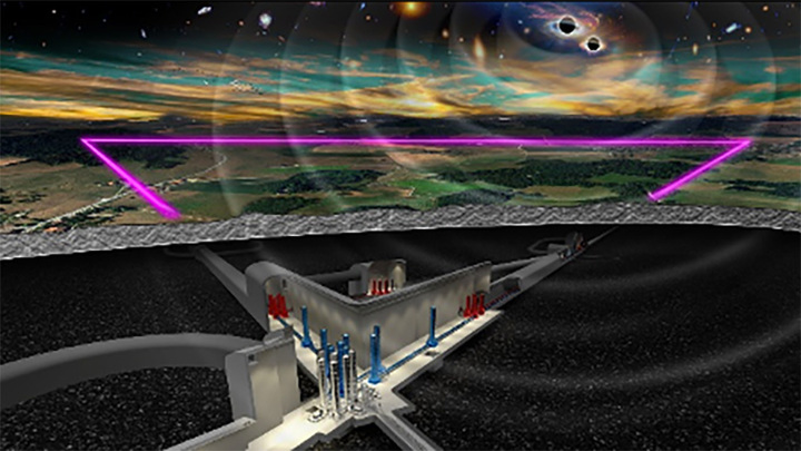 Rappresentazione artistica del futuro Einstein Telescope. Crediti: ET steering committee