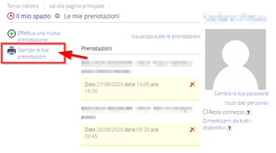 Stampa delle prenotazioni su BiblioSar