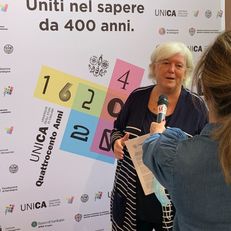 Maria Del Zompo intervistata da Mariangela Lampis per il TG di Videolina