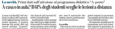 L'articolo su L'Unione Sarda del 29 settembre 2020 a pagina 9