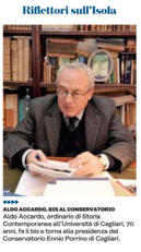 L'Unione Sarda del 7 novembre che riporta la notizia della nomina