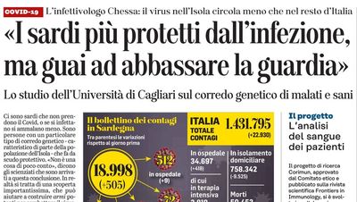 L'articolo su L'Unione sarda del 23 novembre 2020 a pagina 3