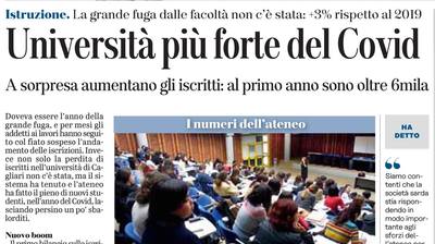 L'articolo su L'Unione Sarda del 26 novembre 2020 a pagina 25