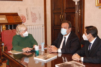 Un momento dell'incontro tra Maria Del Zompo, Aldo Urru, Gavino Mariotti e Andrea Piana