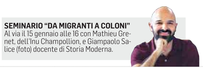 Il richiamo a pagina 25 de L'Unione Sarda del 3 gennaio 2021