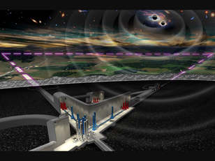 Il rendering simbolico del progetto che punta alla realizzazione di Einstein Telescope in Sardegna