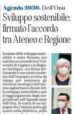 La notizia su L'Unione Sarda del 4 febbraio 2021 a pagina 52