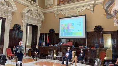 Un momento della conferenza stampa di questa mattina