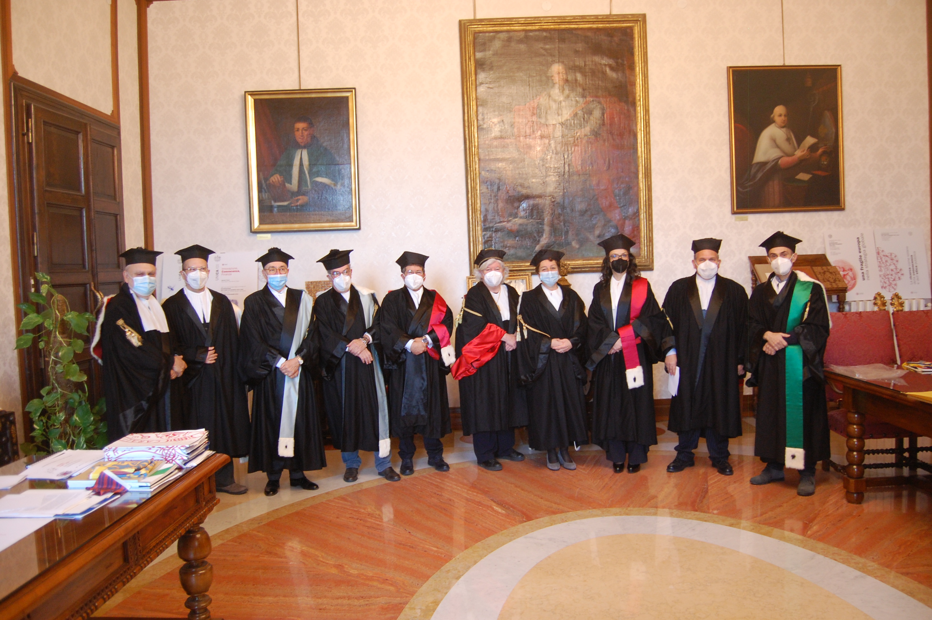 Il Rettore Maria Del Zompo con i Prorettori