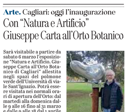 La notizia su L'Unione Sarda del 6 marzo 2021 a pagina 52