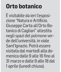 Il richiamo su L'Unione Sarda del 7 marzo 2021 a pagina 29