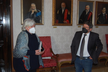 Lungo e cordiale incontro tra Maria Del Zompo e Francesco Mola a Palazzo Belgrano