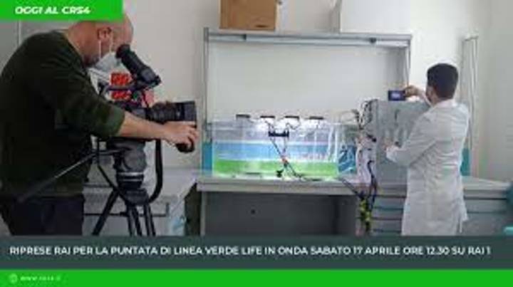 Gli operatori Rai durante la raccolta di immagini sulle microalghe per Linea Verde