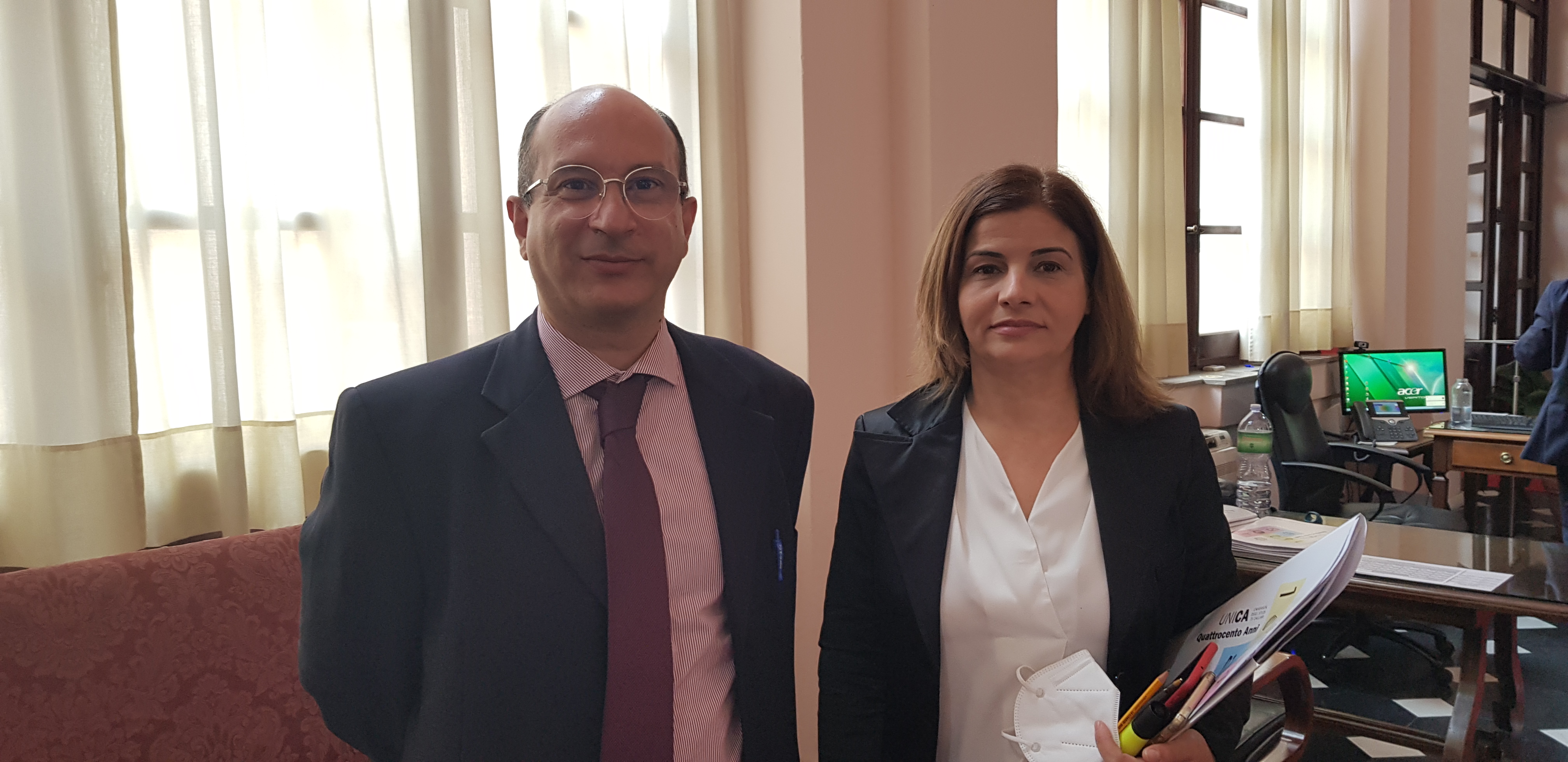 Il prorettore Ignazio Efisio Putzu con la dirigente Pina Locci