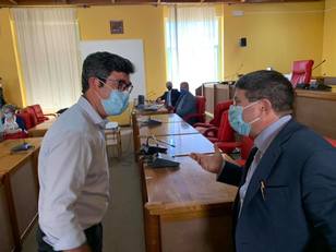 Un momento dell'incontro tra il sindaco di Nuoro Andrea Soddu e il Rettore di UniCa Francesco Mola