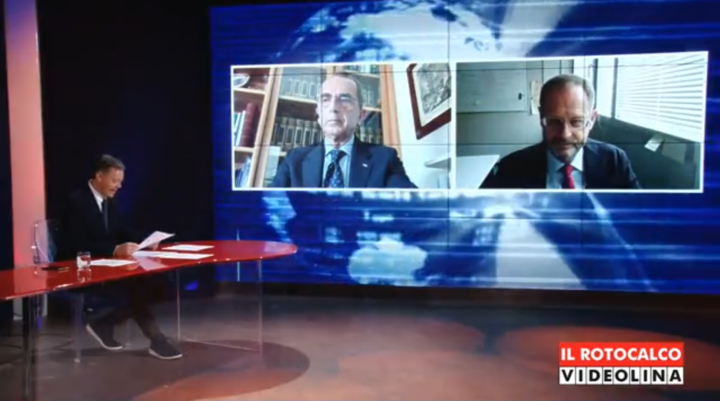 Un momento della trasmissione: in collegamento Alberto Masoni e Luciano Colombo
