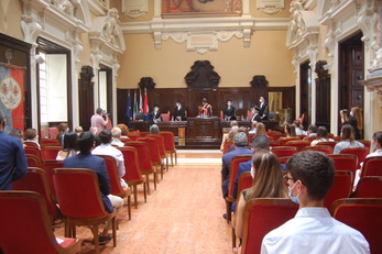 L'Aula magna durante la cerimonia di questa mattina
