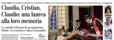 L'articolo su L'Unione Sarda del 9 luglio 2021 a pagina 23