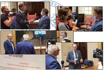 Una fase delle interviste con i cronisti