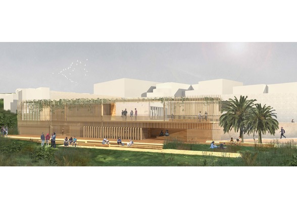 Un rendering del progetto di risistemazione delle aree del complesso universitario di viale Sant'Ignazio