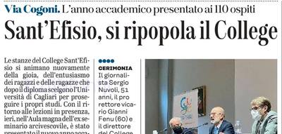 L'articolo su L'Unione Sarda del 7 novembre 2021 a pagina  25