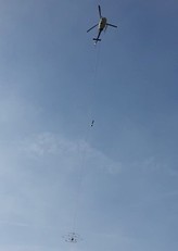 Un'imagine dell'elicottero impegnato nelle ricognizioni in Croazia