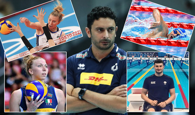 Altre immagini con la pallavolista Sarah Luisa Fahr, il ct Davide Mazzanti e il nuotatore Francesco Bocciardo