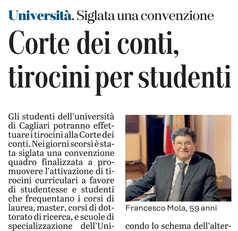 La notizia su L'Unione Sarda del 23 novembre 2021 a pagina 21