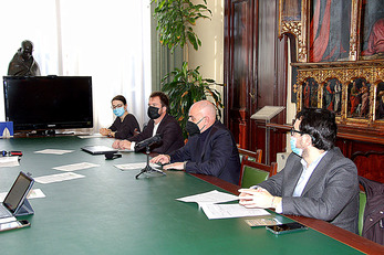 Comune di Cagliari. Un momento della conferenza stampa di presentazione del congresso