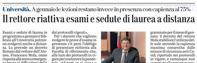 L'articolo su L'Unione Sarda del 13 gennaio 2022 a pagina 21