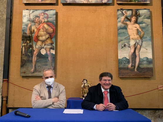 Francesco Muscolino con il Rettore Francesco Mola