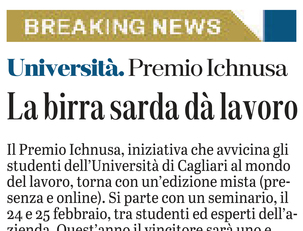La notizia su L'Unione Sarda del 18 febbraio 2022 a pagina 15