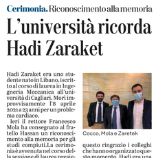 Leggi la notizia su L'Unione Sarda del 25 febbraio 2022 a pagina 29