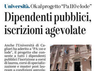La notizia su L'Unione Sarda del 13 marzo 2022 a pagina 35