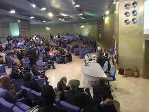 Cagliari. Uno scorcio dell'aula magna di Ingegneria e architettura