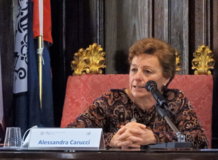 Alessandra Carucci, prorettrice all’internazionalizzazione, durante il suo intervento al convegno
