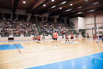 Cagliari. Un'immagine della finale del volley al PalaCus