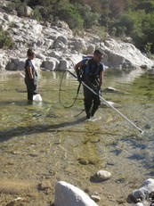 Villasalto. Ispezioni e monitoraggio nelle acque del rio Furittu