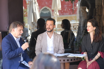 Enrico Collu, Tomaso Sciola e Elisabetta Villani
